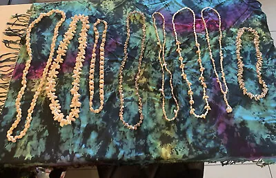 🔥Lot 8 Vintage Real Cowrie Shell Necklaces Hawaiian Lei Jewelry Boho Surfer • $29.97