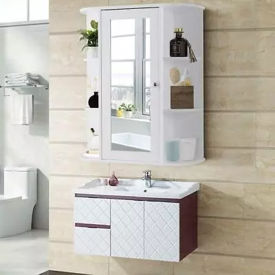 Home Bathroom Wall Mount Cabinet Storage Shelf Over Toilet W/ Mirror Door • $39.99