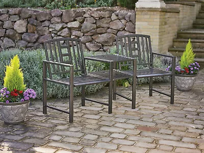 £279.99 • Buy Metal Duo Garden Bench And Table, Love Seat / Compainion Set