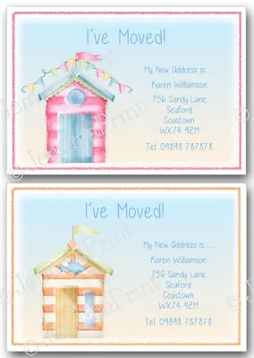 Personalised Change Of Address Cards I've Moved House New Home X10 Beach Huts • £3.85