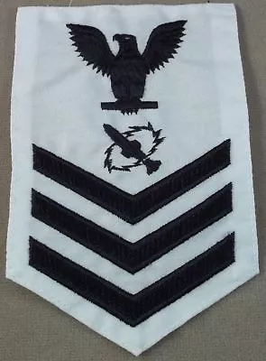 US Navy Petty Officer 1st Class Missile Technician White Poplin Rate • $4.49