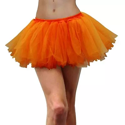 Neon Orange Tulle Tutu Skirt 80s Costume Adult Standard Plus Size • $37.95