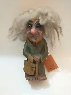 Vintage Nyform Norway Old Lady With Stick And Basket Good Luck Norwegian Troll  • $168.98
