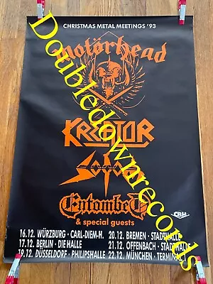 VTG Motörhead Concert Poster 1993 Kreator Sodom Entombed Metal OG Lemmy Germany • $64.99