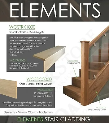 Glass Panel Stair Case & Landing Kit Elements Modern Oak And Chrome • £48.39