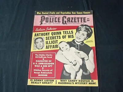 1963 November The National Police Gazette Magazine - Anthony Quinn Affair-b 5722 • $30