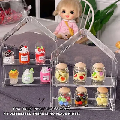 Dollhouse Acrylic Transparent Display Rack Model Miniature Food Play Cake Decors • $10.59