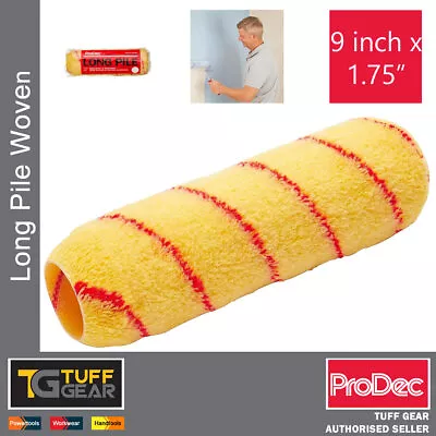 ProDec 9  Long Pile Woven Acrylic Refill Roller Paint Sleeve Emulsion & Masonry • £6.95