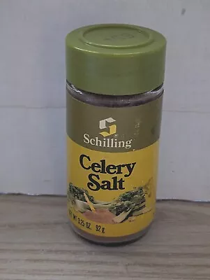 Vintage Schilling Spice Glass 3.25 Oz. Jar With Green Lid USA 1979 Celery Salt • $7.99