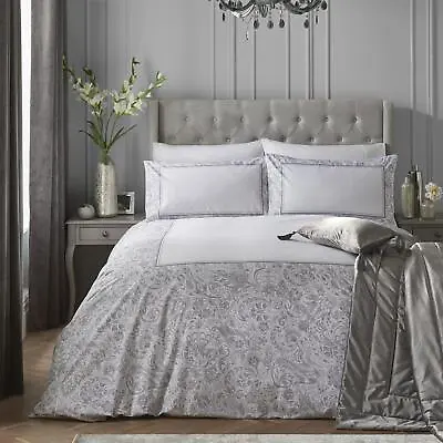 Suzani Duvet Cover Set By Laurence Llewelyn-Bowen 100% Cotton Sateen In Grey • £23.95