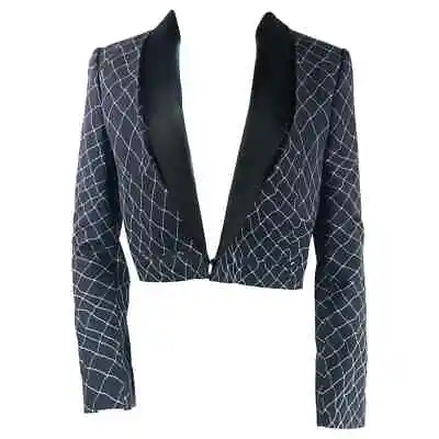 Haider Ackermann Navy And Black Tuxedo Blazer Jacket Size 38 • $600