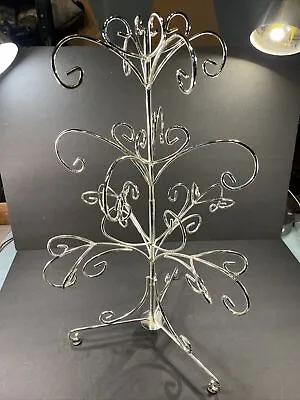 Sturdy 22” Chrome Silver  Metal Tree Display Stand Decor / Ornaments / Jewelry • $39.95