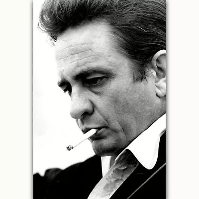 0198D Hot Johnny Cash Custom Smoking Black White-Print Art Silk Poster • $5.86