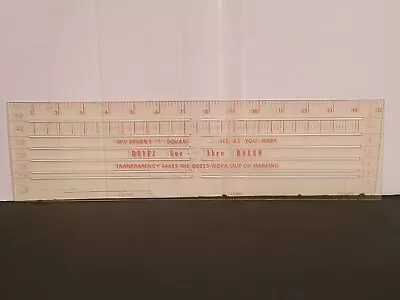 Vintage Dritz See-Thru Dressmakers Ruler 15x4 T Square Plastic Sewing MULTI Tool • $9.99