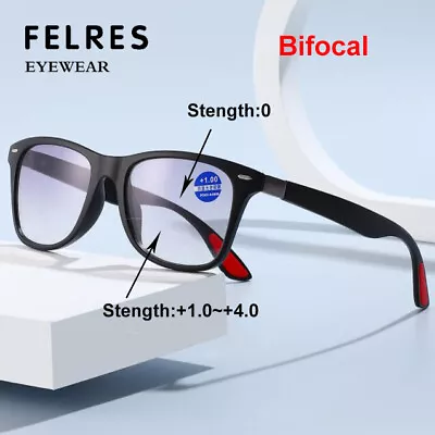 £10.79 • Buy Men Women Bifocal Tinted Reading Glasses Square Outdoor Sunglasses UV Protection