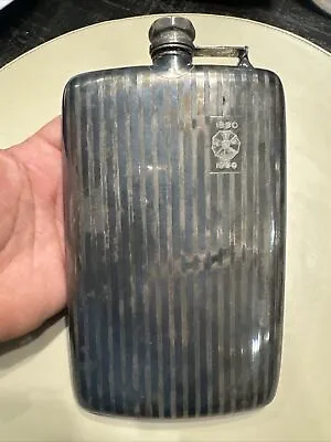 Vintage 1920s 30s Antique Apollo Silver Co. Large Liquor Hip Flask • $49.99