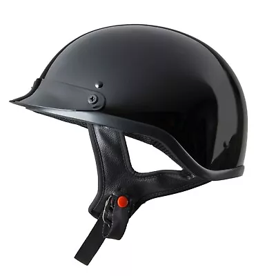 Motorcycle Half Helmet DOT Approved - FUEL - Gloss Black Size Adult Small - NEW • $29.99