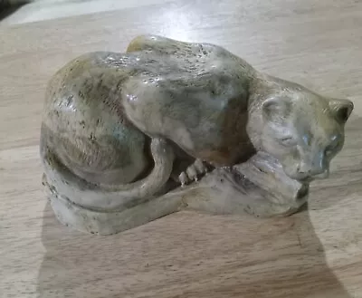 Art Deco Resin Mountain Lion Cougar Panther Paperweight 6.5  Long X 3.5  Tall • $49.99