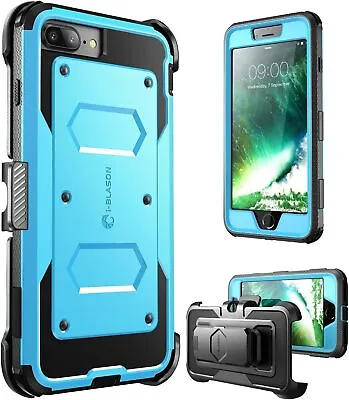 For IPhone 7 Plus/8 Plus Case I-Blason Full-body Shockproof Holster Cover+Screen • £22.99