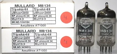 M8136 CV4003 ECC82 Mullard 1960s Blur Glass Gt.Britain Amplitrex Tested Qty 1 MP • $238