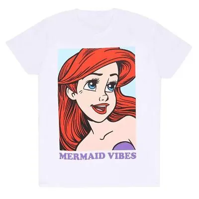 Disney The Little Mermaid Ariel Mermaid Vibes White T-Shirt - Sizes S To XXL • £12.95