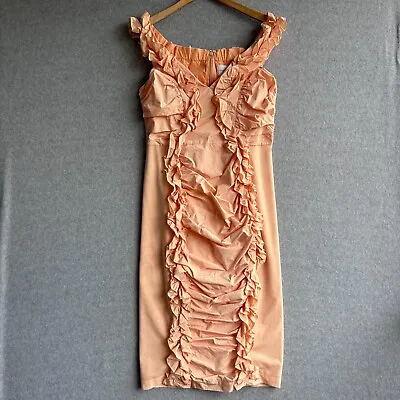 ALICE MCCALL Dress Womens Sz 12 Apricot Move With Me Ruffle Mesh Party RRP $450 • $89.99