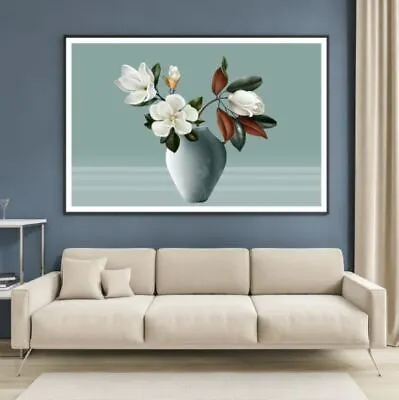 White Flower Vase 3D Design Print Premium Poster High Quality Choose Sizes • $23.90