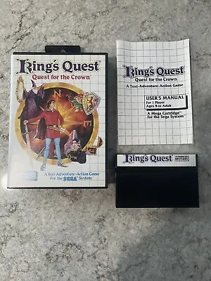 King’s Quest Quest For The Crown Sega Master System Complete CIB Tested Working • $95