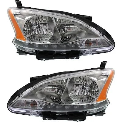 Headlights Headlamps Halogen Left & Right Pair Set For 13-15 Nissan Sentra • $156.43