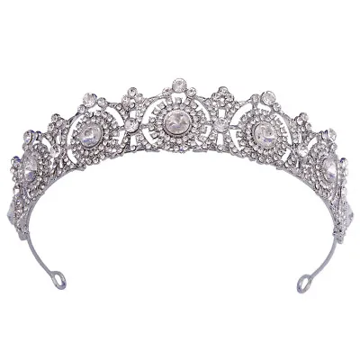 Crown Wedding Queen Princess Prom 2 Colors For Women 3.2cm Tall Crystal Tiara • £12.09