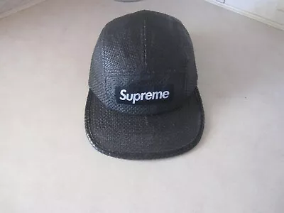 SUPREME Black Camp Hat  5 Panel Unique Material • $45