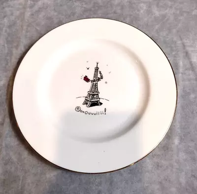 Merry Masterpieces Christmas  EIFFEL TOWER  Paris Santa Sleigh DINNER PLATE • $9.99