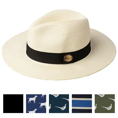 Mens Panama Hat Sun Protection Straw Hats Wide Brim Fedora  Rydale 6 Colours • £17.99