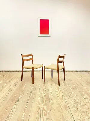 £966.32 • Buy 2 Mid Century Teak Chairs, Niels O. Møller 84, J.L. Mollers, Danish Design 