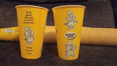 Vintage Burger Chef Wax Paper Cup W/ Lid Restaurant Fast Food Ephemera NOS • $10