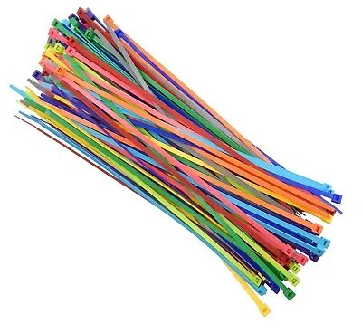 Color Zip Cable Ties 11  50lbs 100pc Made In USA Nylon Wire Tie Wraps • $12.87