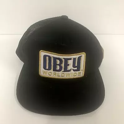 OBEY Worldwide Black Trucker Hat/Cap - Adjustable Snap Back New • $32.95
