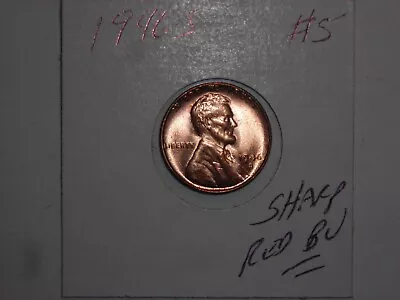 Wheat Penny 1946S SHARP RED BU 1946-S LINCOLN CENT LOT #5 NICE UNC RED LUSTER • $9.98