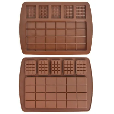 £4.89 • Buy 2Pcs Silicone Chocolate Bar Mold Block Ice Cake Candy Sugarcraft Baking Mould UK