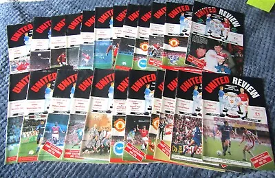Man Utd FC Football Programmes: Vol 54. 1992/93 Season. Job Lot. See Photos. • £14