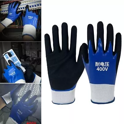 Blue Touch Screen Glove Withstanding Voltage 400V Work Safe Gloves  Electrical • $10.37