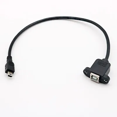 30cm USB 2.0 B Female Panel Mount To Mini 5 Pin Male Extension Adapter Cable 1ft • $2.49