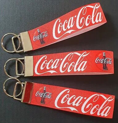 Coca Cola Style Drink Iconic Bottle Logo Original Keyring Key Fob Handmade Gift • £3.85