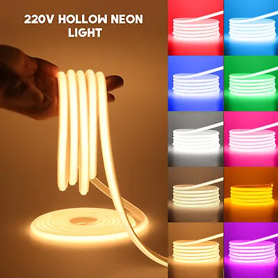 220V COB Neon LED Strip Lights Waterproof Flexible Lamp Outdoor Indoor Lighting • £175.99