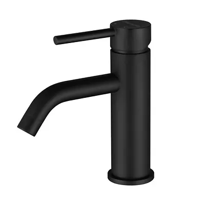 Decaura Brass Basin Mixer Tap Black Round Gooseneck Spout Sink Taps Bathroom • $64.99