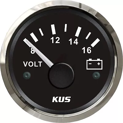 KUS Voltmeter Gauge Marine Boat Battery Voltage Meter Volt Indicator Stainless • £20.39