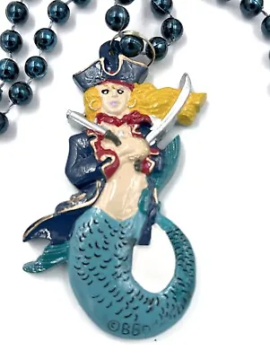 Gasparilla Pirate Lady Mermaid Bead Necklace New Orleans Mardi Gras • $6.95