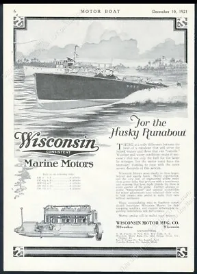 1921 Husky Runabout Boat Art Wisconsin Marine Motor Engine Vintage Print Ad • $9.99