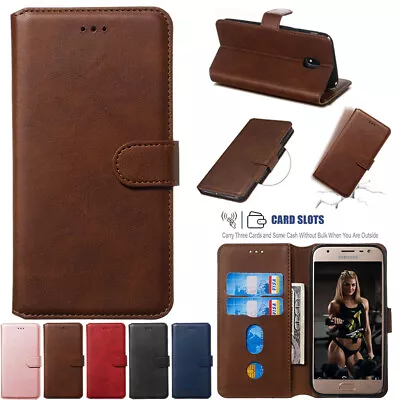 For Samsung Galaxy J1 J3 J5 J6 J8 Luxury Leather Magnetic Wallet Card Case Cover • $80