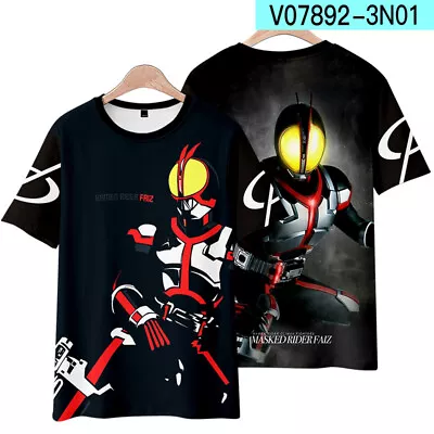 Masked Rider Anime Kamen Rider Unisex Casual Short Sleeve Cosplay T-shirt J34 • $21.99